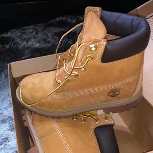 Timberlands, grade school size 6